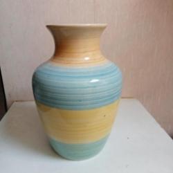 vase jaune et bleu hauteur 21 cm