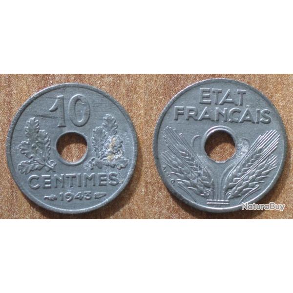France 10 Centimes 1941 Etat Francais Vichy Piece Centime En Franc Francs