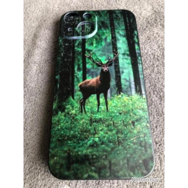 Coque iPhone 14 silicone chasse cerf
