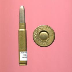 .318 Rimless Nitro Express Axite - marquage : KYNOCH AXITE .318 - balle nickel pointe arrondie