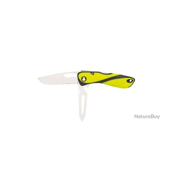 Couteau multifonctions Wichard Offshore Lame Mixte et pissoir Vert fluorescent