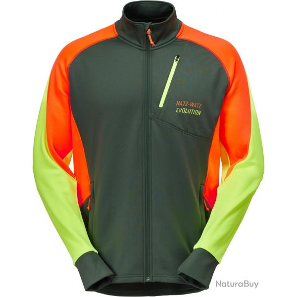Veste polaire powerstretch Hatz Watz Couleur vert orange jaune