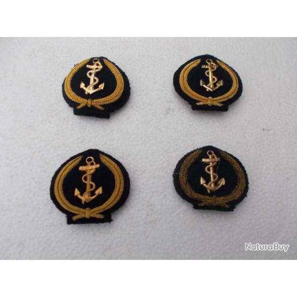 lot de 4 macarons de casquette officier marinier,tat neuf