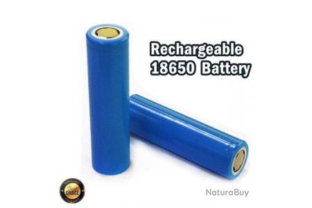 Lot de 2 Batteries Piles Rechargeables lithium-ion 3.7V TR 18650 4800 mAh -  Piles pour points rouges et lunettes (10969591)