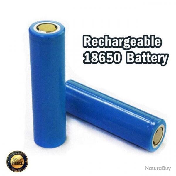 Lot de 2 Batteries Piles Rechargeables lithium-ion 3.7V TR 18650 4800 mAh