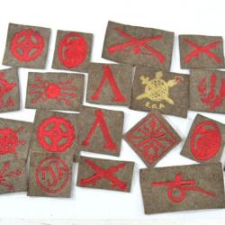 Lot copies d'insignes brodés de spécialiste Armée Française WW2 - fantaisie / déco WW2 France