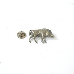 Petite broche / pin's sanglier 19mm x 33mm. Collection chasse nature signé A.R. BROWN AR Signed AR B
