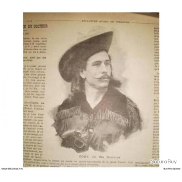 Illustration d'un journal franais avec Buffalo BILL 1893 ! Collection !