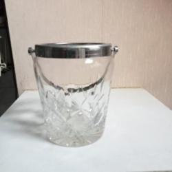 pot a glaçon en cristal taillé hauteur 14 cm