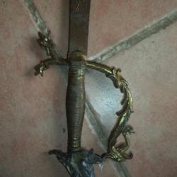épée sabre métal laiton  longueur 89 cm