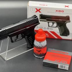 Pack prêt à tirer complet Pistolet XBG billes acier 4,5mm officiel Umarex 3 joules (CO2+munitions)