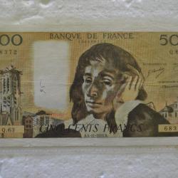 Billet de banque 500 francs Pascal