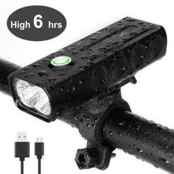 Lampe de Vélo Rechargeable Avant Rechargeable USB ÉCLAIRAGE LED 1000LM 3 Modes