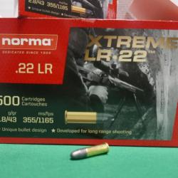 500 cartouches 22LR 40 gr de NORMA XTREME LR-22