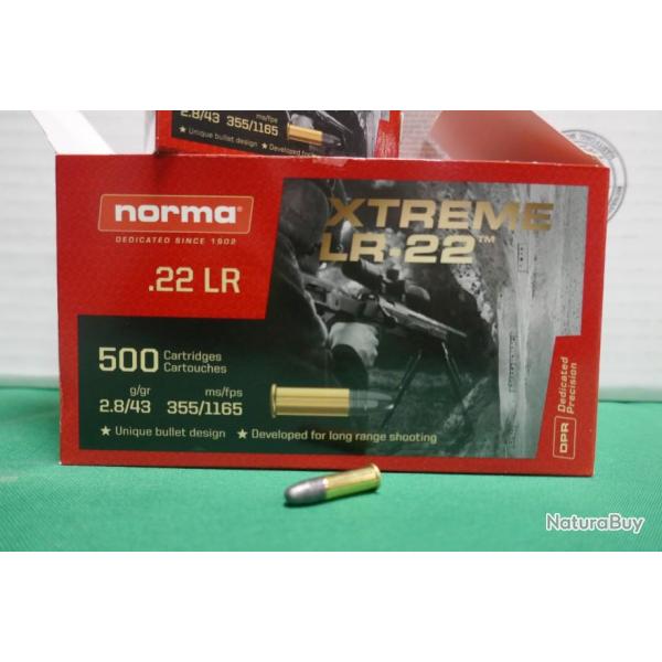 500 cartouches 22LR 40 gr de NORMA XTREME LR-22