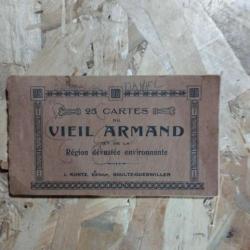 Militaria : ancien carnet de 25 cartes postales du Vieil Armand (Alsace) et de la région dévastée