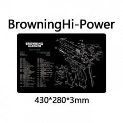 Tapis de nettoyage en caoutchouc pour pistolet 280mmx430mm Browning Hi-Power