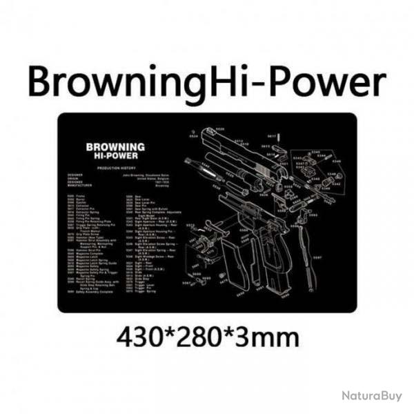 Tapis de nettoyage en caoutchouc pour pistolet 280mmx430mm Browning Hi-Power