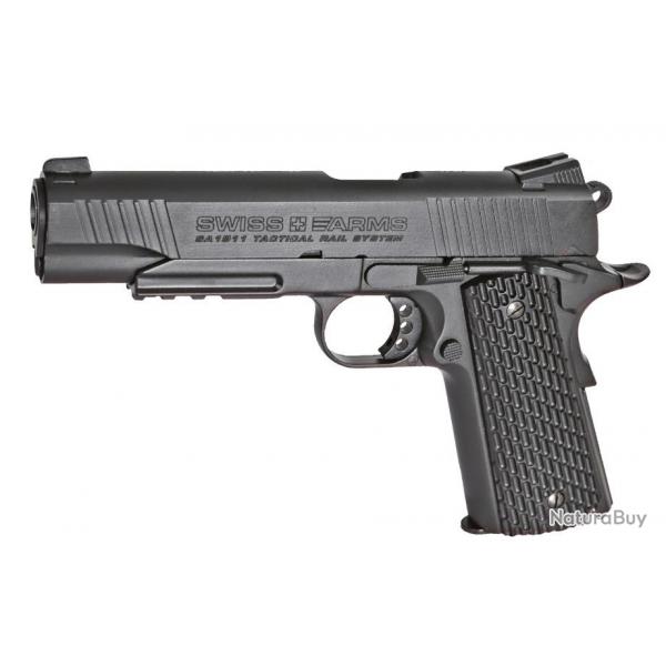 PISTOLET A CO2 SWISS ARMS SA1911 TACTICAL BLOW-BACK CAL. 4,5 MM