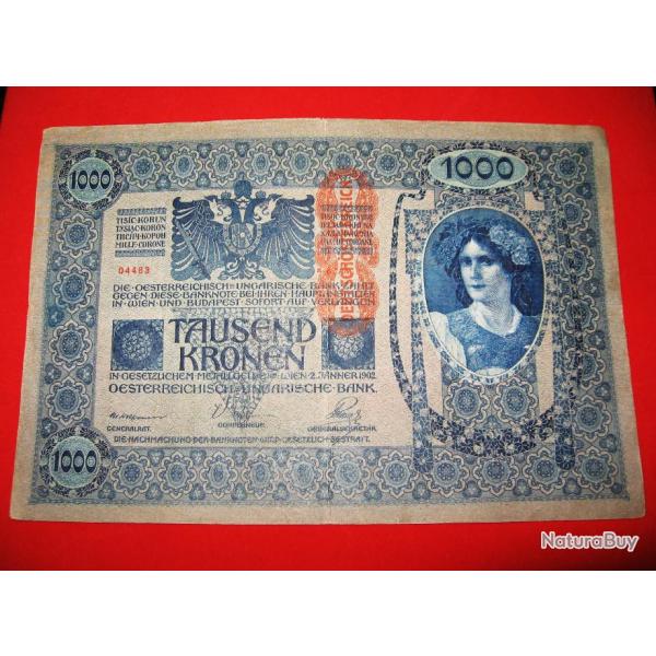 AUTRICHE bank note billet de 1000 Tausend janvier 1902