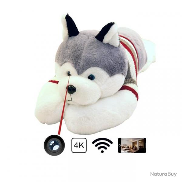 Chiot en peluche-CAMERA espion 4K wifi- images consultables sur votre smartphone