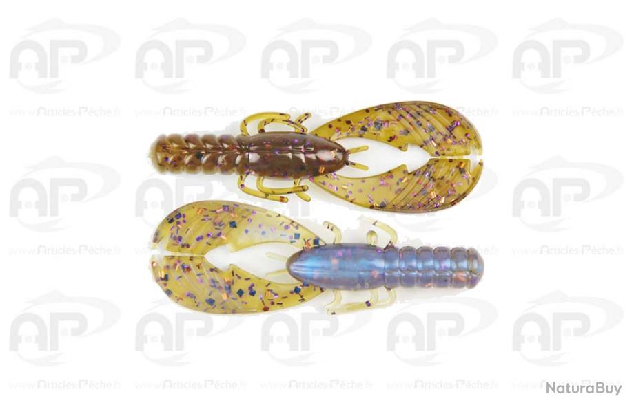 x Zone Lures Muscle Back Finesse Craw Black Blue Laminate / 3.25