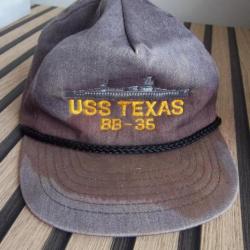 casquette équipement collection militaire insigne USS Texas musée flottant