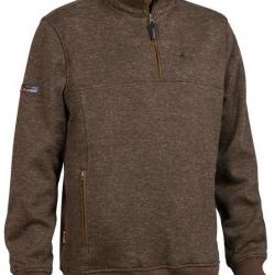 Pull chasse col zippé Muntjac marron ProHunt VERNEY CARRON