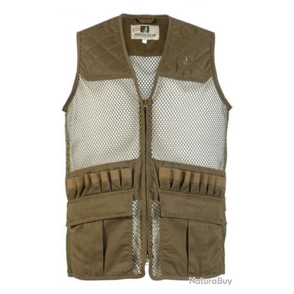 Gilet de chasse Percussion Savane filet Kaki