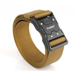 CEINTURE TACTIQUE À LIBÉRATION RAPIDE - BOUCLE PRESSION - TAN