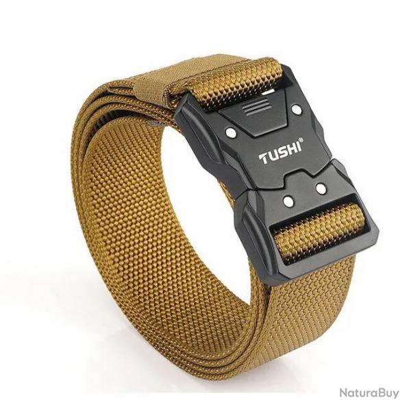 CEINTURE TACTIQUE  LIBRATION RAPIDE - BOUCLE PRESSION - TAN