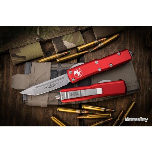 Couteau Microtech 233-10RD UTX-85 AUTO OTF Lame Tanto Acier Premium Manche Alu Red USA MCT23310RD