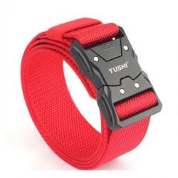 CEINTURE TACTIQUE À LIBÉRATION RAPIDE - BOUCLE PRESSION - ROUGE