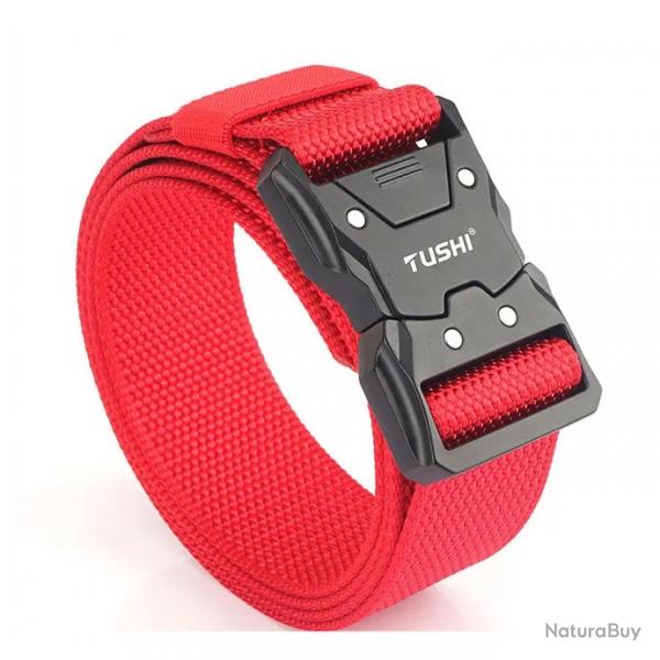 CEINTURE TACTIQUE  LIBRATION RAPIDE - BOUCLE PRESSION - ROUGE
