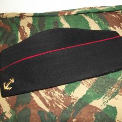 Calot Troupe de Marine passepoil rouge Laine taille: 59 Indochine /Algérie.