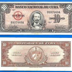 Cuba 10 Pesos 1960 Signature Non Che Guevara Billet