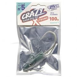 Fiiish Crazy Sand Eel Têtes N°5 X Strong 100g Vert