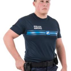 T shirt Police Municipale sport blanc