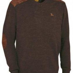 Pull chasse Fox col V marron VERNEY CARRON