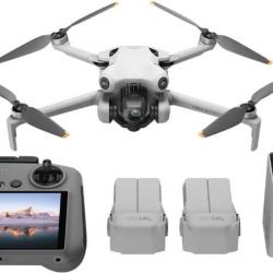 Drone Professionnel DJI Mini 4 Pro Radiocommande avec Écran Mini 4K HD Temps de Vol de 34m + 2 Bat