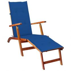 Transat chaise longue bain de soleil lit de jardin terrasse meuble d'extérieur avec repose-pied et