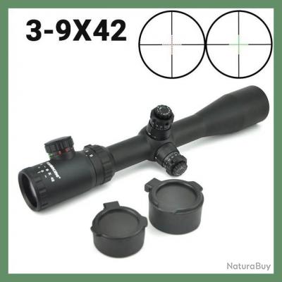 LUNETTE DE TIR 3-9x42 VISIONKING - RÉTICULE LUMINEUX Mil-Dot ...