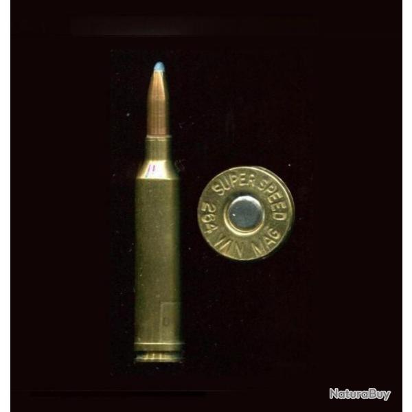 .264 Winchester Magnum - marquage : SUPER SPEED 264 WIN MAG  - balle cuivre pointe plomb