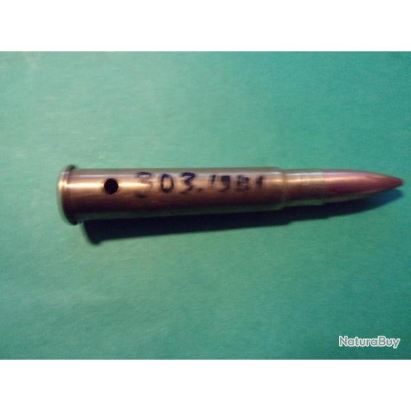 1 munition 303 British de 1941, tui laiton, balle blinde cuivre, neutralise
