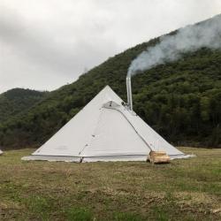 Tente cheminée hiver pour poêle a bois BLANCHE hot tent