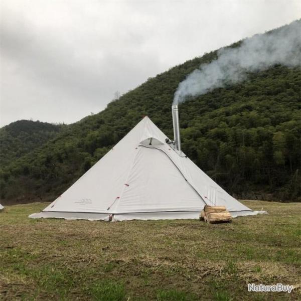 Tente chemine hiver pour pole a bois BLANCHE hot tent