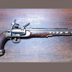 Grand et riche Pistolet à silex - platine à la Morlaque (miquelet) - Russie Caucase vers 1830 - TBE
