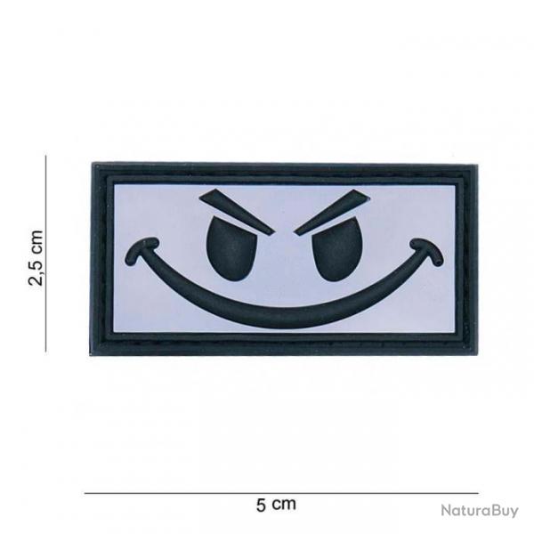 Patch 3D PVC Evil smiley blanc avec velcro | 101 Inc (0001 0787)