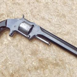 BEAU SMITH & WESSON N° 2 OLD MODEL HALF PLATED REVOLVER, SIGNE CLAUDIN.