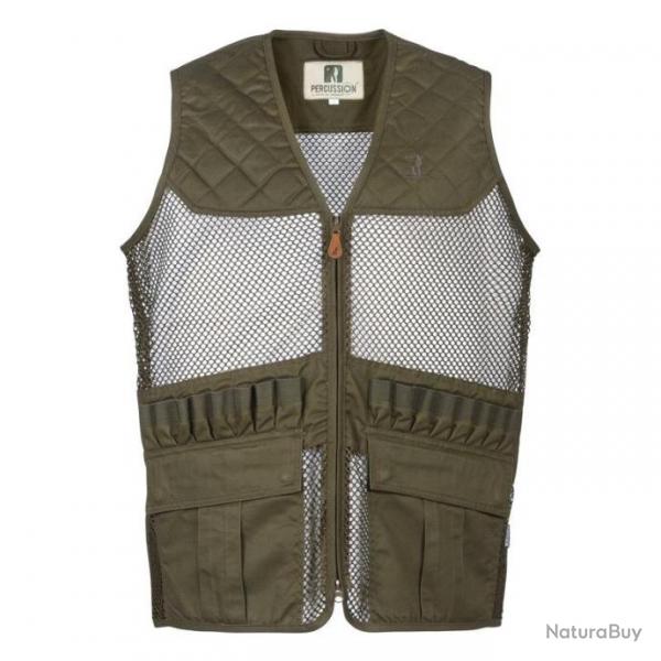 GILET DE CHASSE PERCUSSION SAVANE FILET- KAKI - TAILLE S